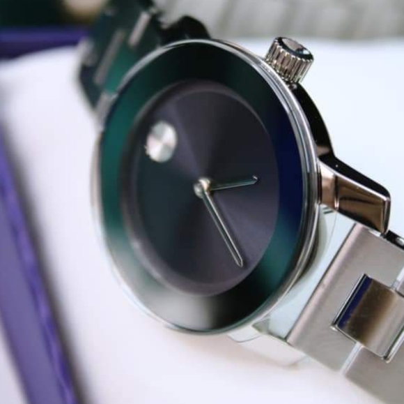 **SOLD** Movado Bold Blue Steel Dial Ladies Watch 3600436 - Picture 8 of 12